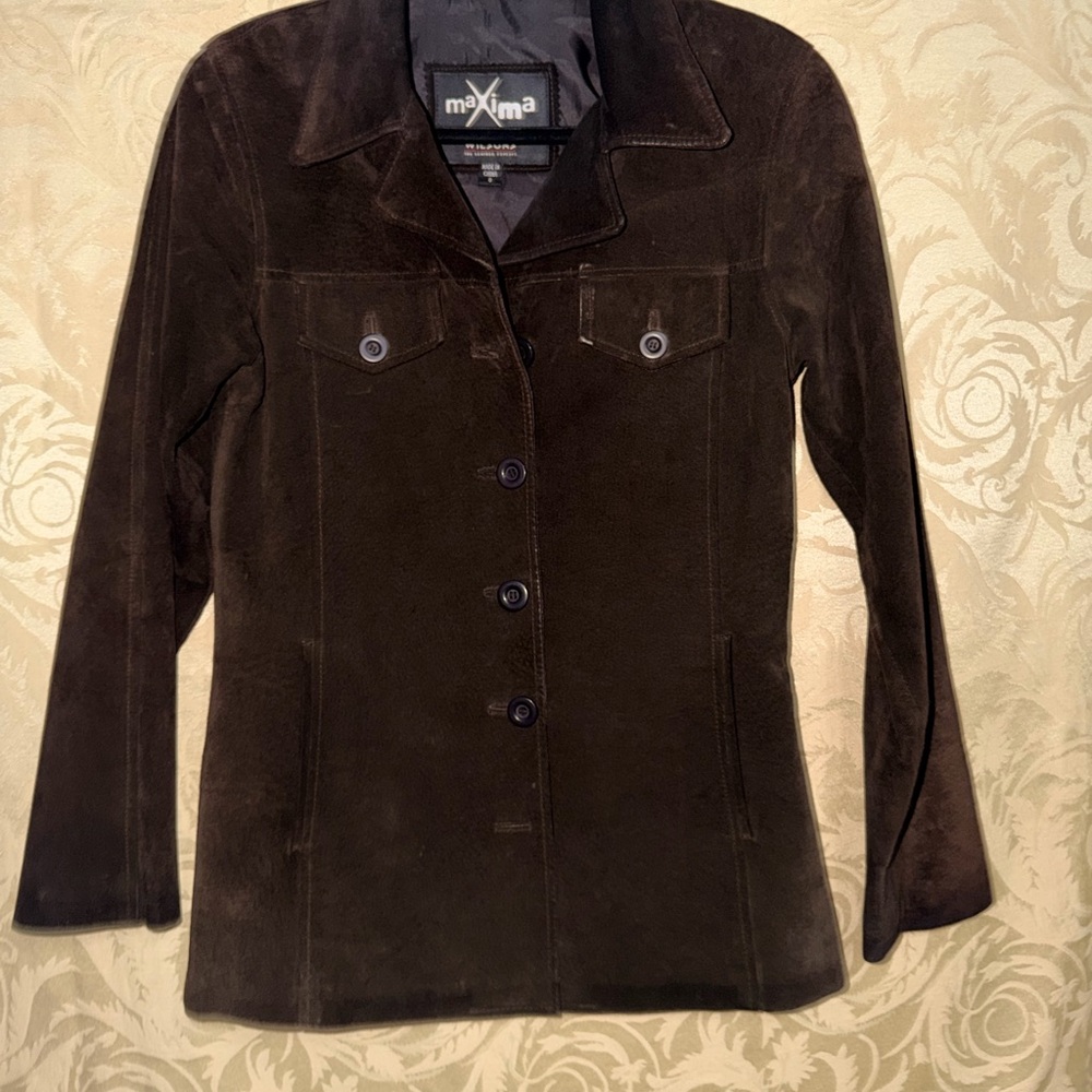 Maxima Wilson Women's leather Dark Brown Blazer